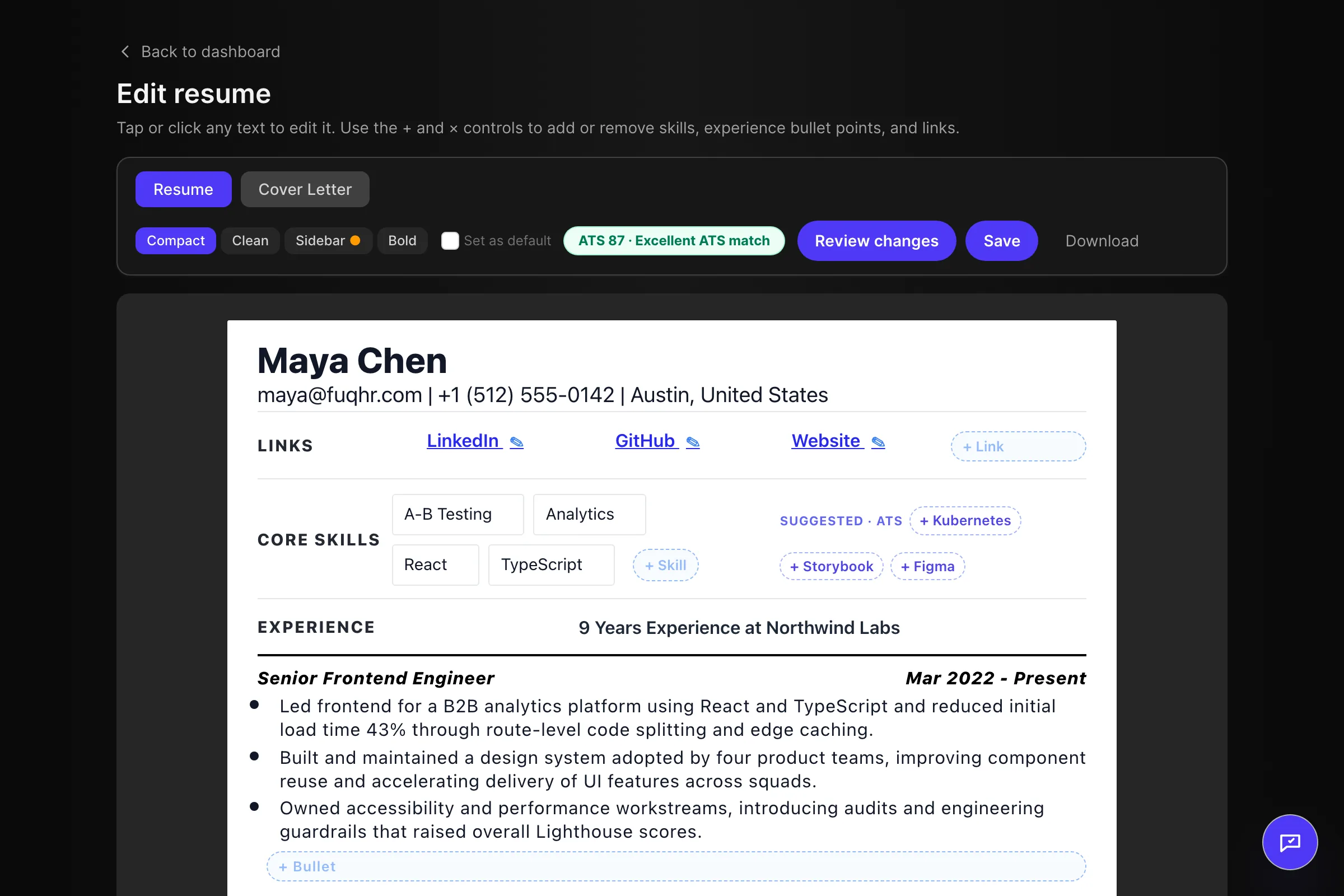 A CV being rebuilt around the requirements of a specific job description